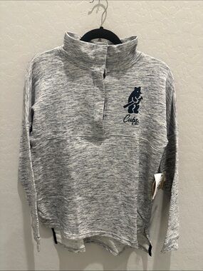 Cubs Heather-Blend Gray Pullover